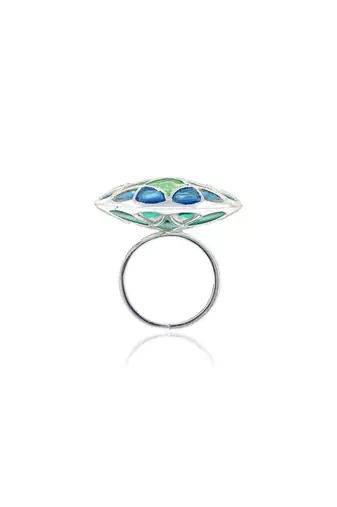 Silver plated Multicolor stone ring in Sterling Silver