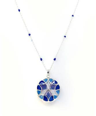 Blue stone pendant necklace in Sterling Silver 1
