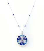 Blue stone pendant necklace in Sterling Silver
