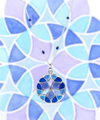 Blue stone pendant necklace in Sterling Silver 2