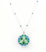 Multicolor stone pendant necklace in Sterling Silver