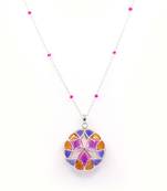 Multicolor stone pendant necklace in Sterling Silver