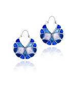 Silver Plated Blue stone Dangler earrings in Sterling Silver