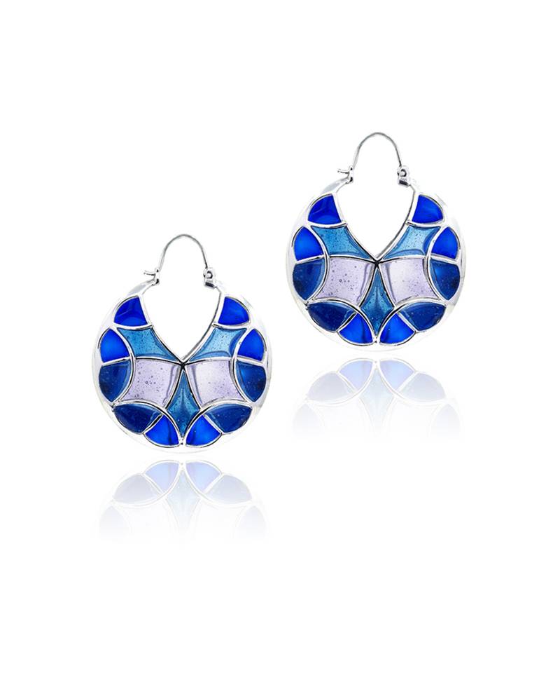 Silver Plated Blue stone Dangler earrings in Sterling Silver