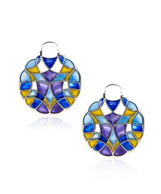 Ailver Plated Multicolor stone Dangler earrings in sterling silver 1