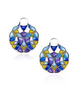 Ailver Plated Multicolor stone Dangler earrings in sterling silver