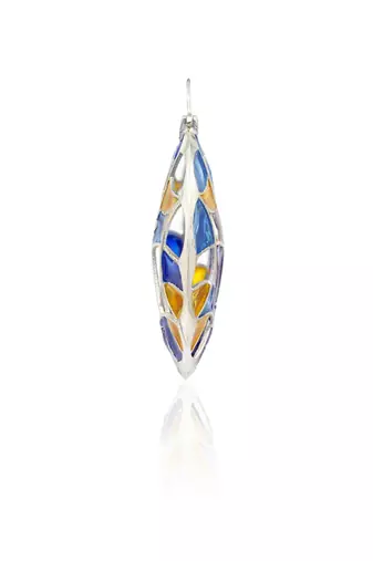 Ailver Plated Multicolor stone Dangler earrings in sterling silver