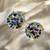 Ailver Plated Multicolor stone Dangler earrings in sterling silver