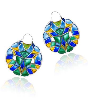Multicolor stone Dangler earrings in sterling silver 1