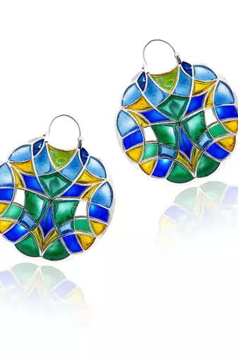 Multicolor stone Dangler earrings in sterling silver