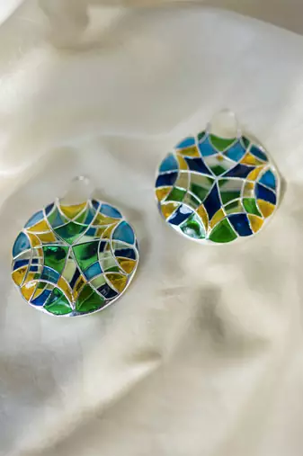 Multicolor stone Dangler earrings in sterling silver