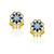 gold plated Blue stone stud earrings in sterling silver