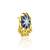 gold plated Blue stone stud earrings in sterling silver