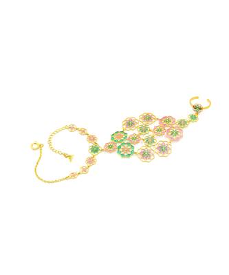 gold plated Multicolor hathphool in sterling silver 2