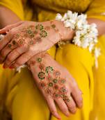 gold plated Multicolor hathphool in sterling silver