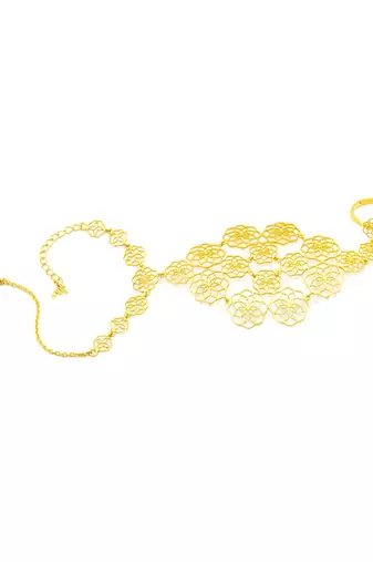 Gold plated hathphool in sterling silver