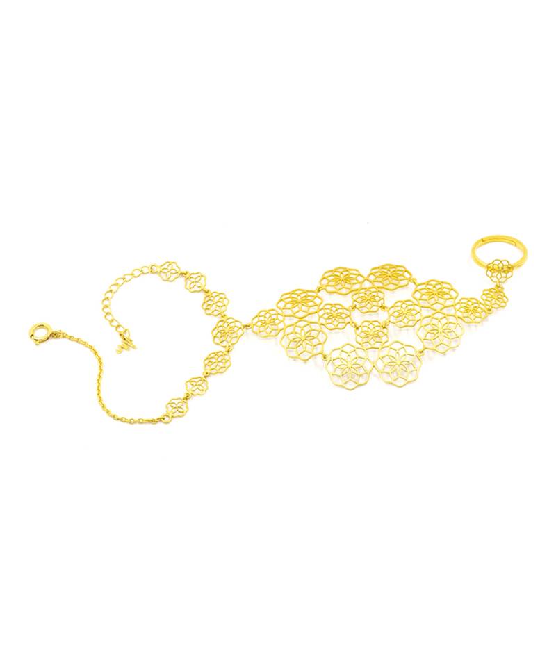 Gold plated hathphool in sterling silver