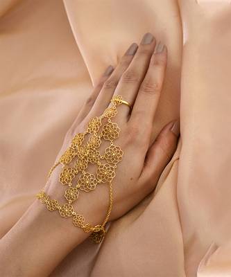Gold plated hathphool in sterling silver 1