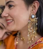 Gold plated chain earrings in sterling silver