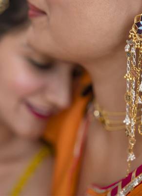 Gold plated chain earrings in sterling silver 2
