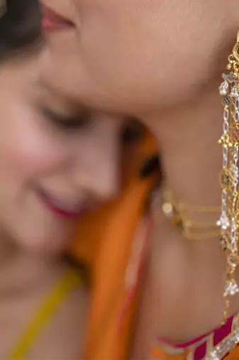Gold plated chain earrings in sterling silver