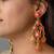 gold plated Pink stone earrings in sterling silver
