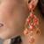 gold plated Pink stone earrings in sterling silver
