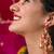 gold plated Pink stone earrings in sterling silver