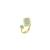 gold plated Green stone ring in sterling silver
