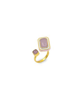 gold plated Purple stone ring in sterling silver 2