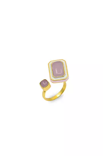 gold plated Purple stone ring in sterling silver