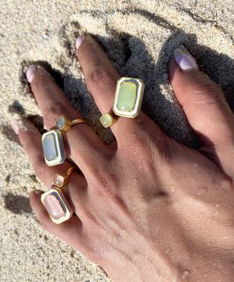 gold plated Purple stone ring in sterling silver 3