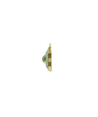 gold plated Green stone pendant necklace in sterling silver 2