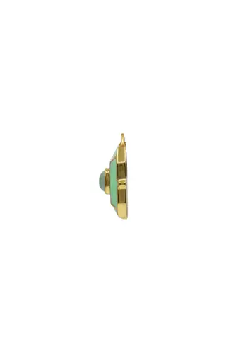 gold plated Green stone pendant necklace in sterling silver