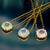 gold plated Green stone pendant necklace in sterling silver