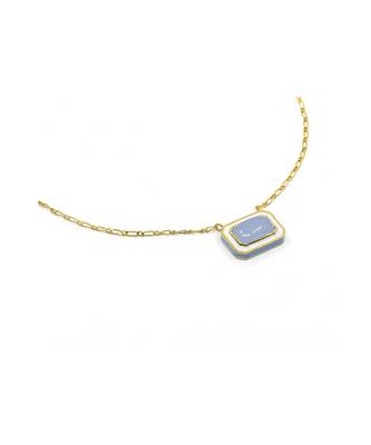 gold plated Blue stone pendant necklace in sterling silver 1