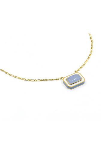 gold plated Blue stone pendant necklace in sterling silver