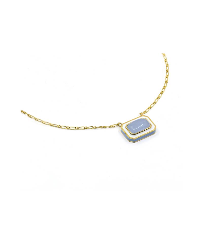 gold plated Blue stone pendant necklace in sterling silver
