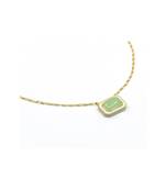 gold plated Green stone pendant necklace in sterling silver
