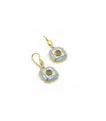 gold plated Blue stone hook earrings in sterling silver