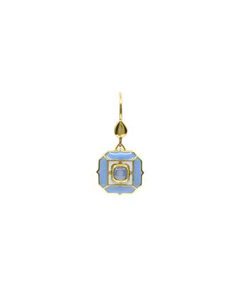 gold plated Blue stone hook earrings in sterling silver 2