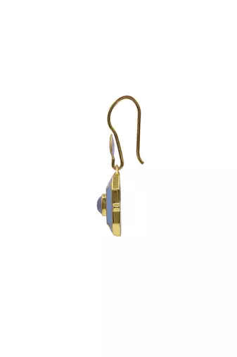 gold plated Blue stone hook earrings in sterling silver