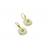 gold plated Green stone hook earrings in sterling silver