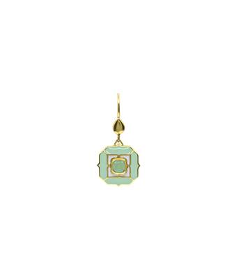 gold plated Green stone hook earrings in sterling silver 2