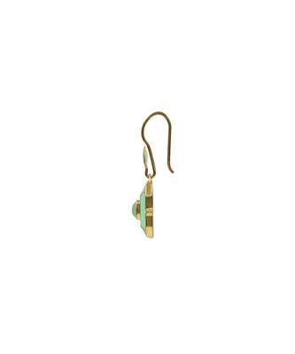 gold plated Green stone hook earrings in sterling silver 3