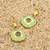 gold plated Green stone hook earrings in sterling silver