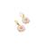 gold plated Pink stone hook earrings in sterling silver