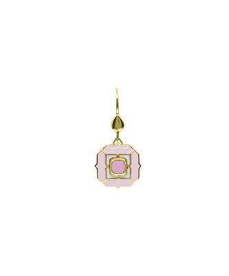 gold plated Pink stone hook earrings in sterling silver 2