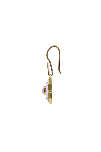 gold plated Pink stone hook earrings in sterling silver