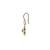 gold plated Pink stone hook earrings in sterling silver
